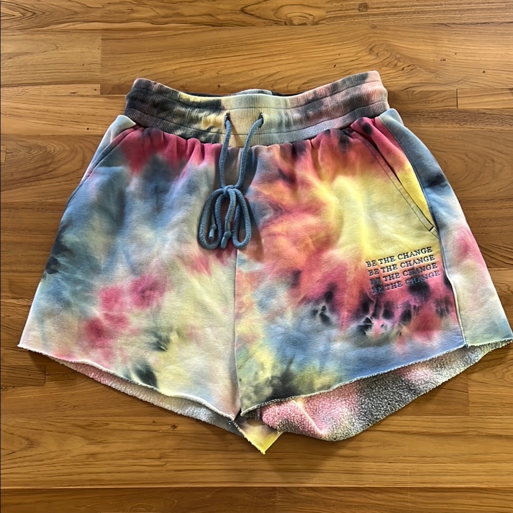 Balance Athletica Tie Dye Affirmation Shorts Size S EUC